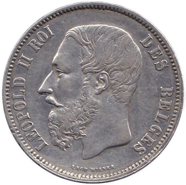 ベルギーの五フラン銀貨