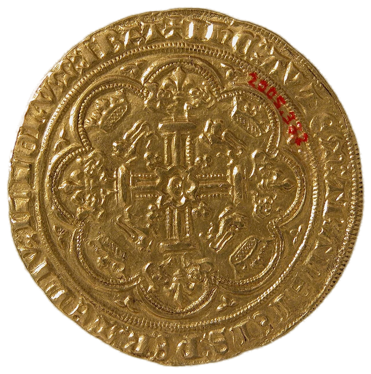 エドワード三世のノーブル金貨（裏）