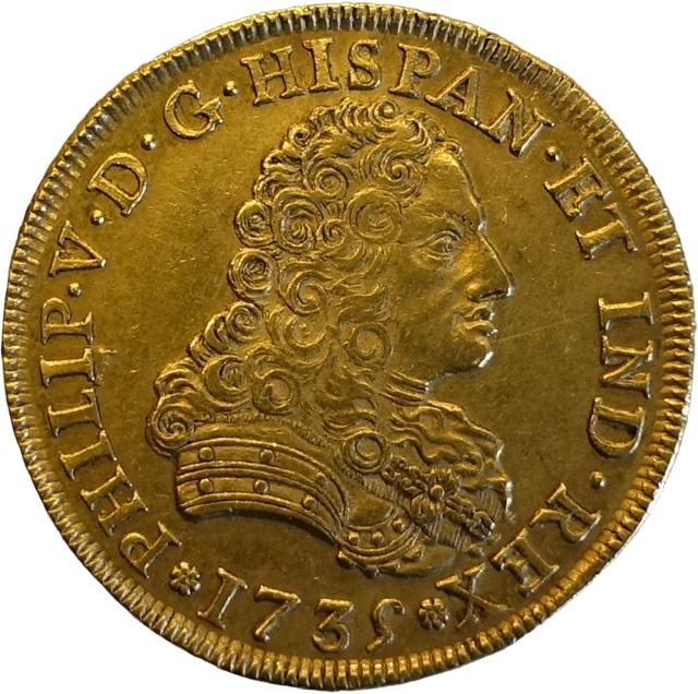 フェリペ5世の8エスクード金貨(オンサ)