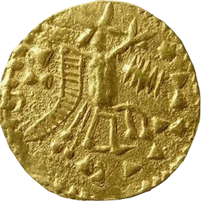 西ゴートのトレミシス金貨（裏）