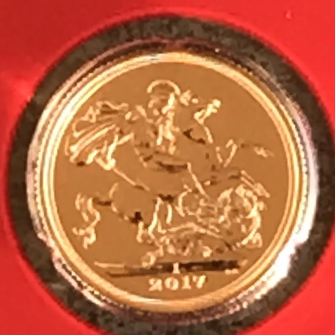 ソブリン金貨 二〇一七年（発行カード入り・裏面）