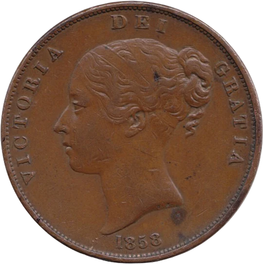 英国 一ペニー銅貨 一八五八年（ヴィクトリア）