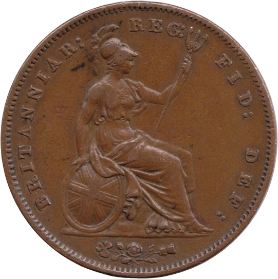 英国 一ペニー銅貨 一八五八年（ヴィクトリア）（裏）