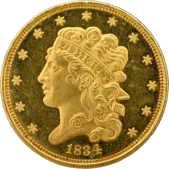 合衆国 五ドル金貨（クラシック・ヘッド）一八三四年