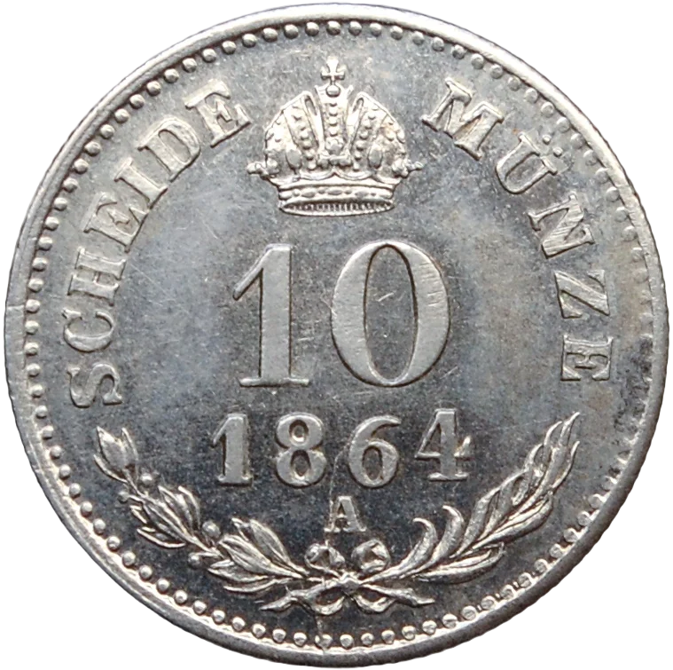 10クロイツァー銀貨（1864年）