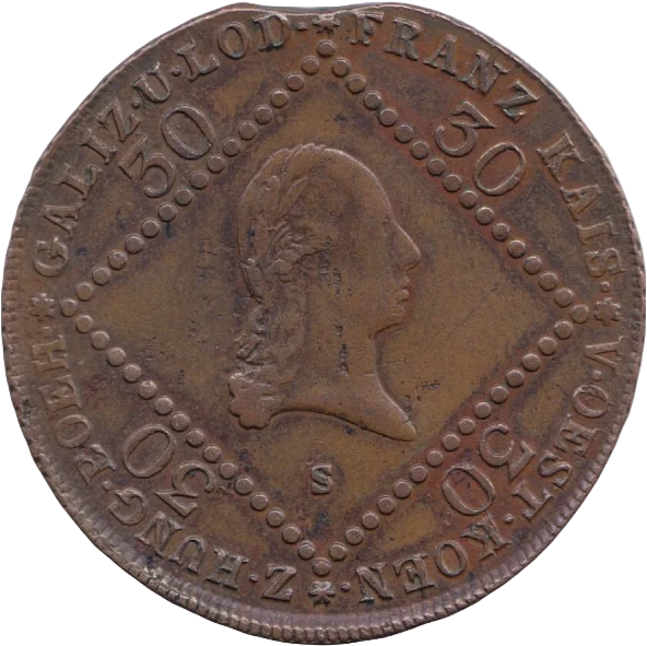 30クロイツァー銅貨（1807年）