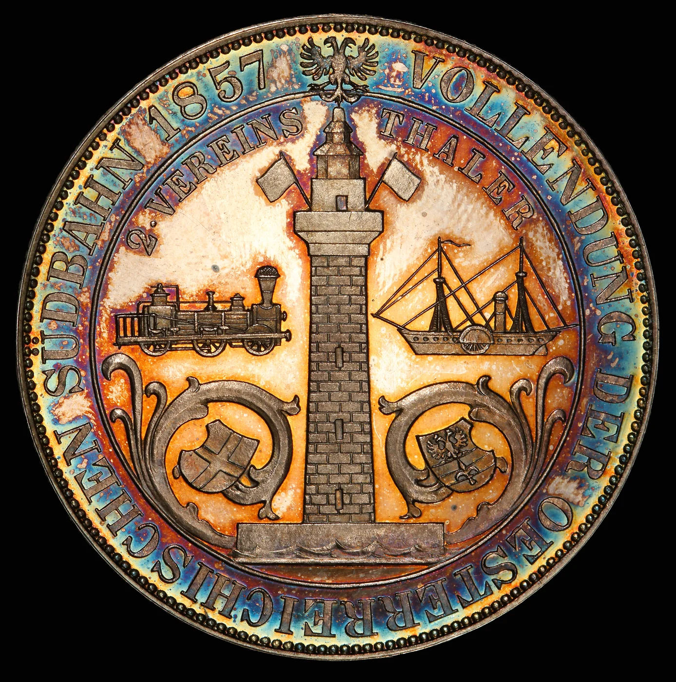 2ターラー記念貨（1857年・南部鉄道）（裏）